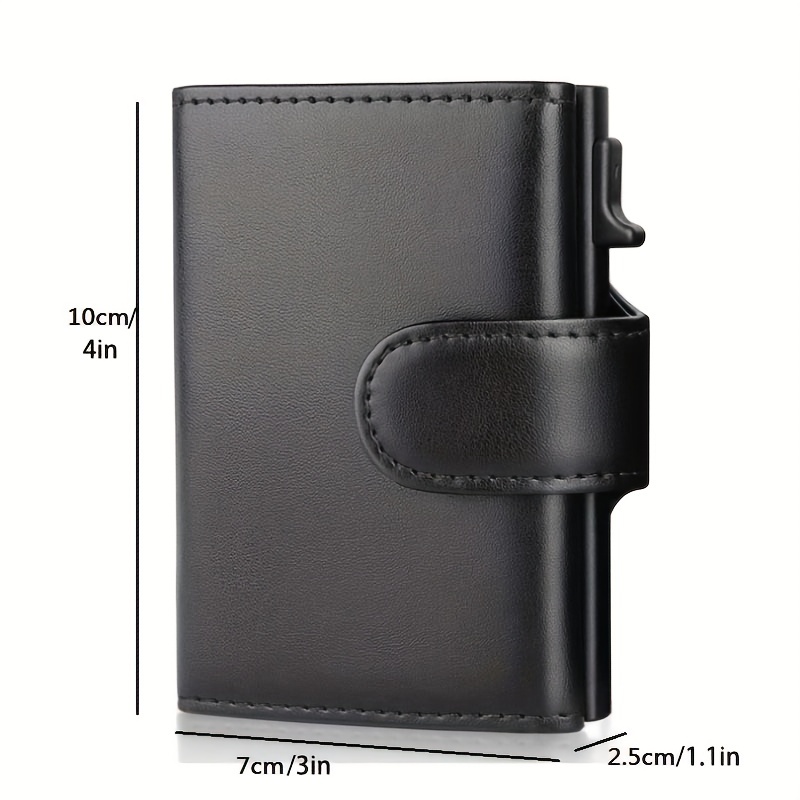 Men's Retro Leather RFID Wallet Aluminum Alloy Card Holder Slim