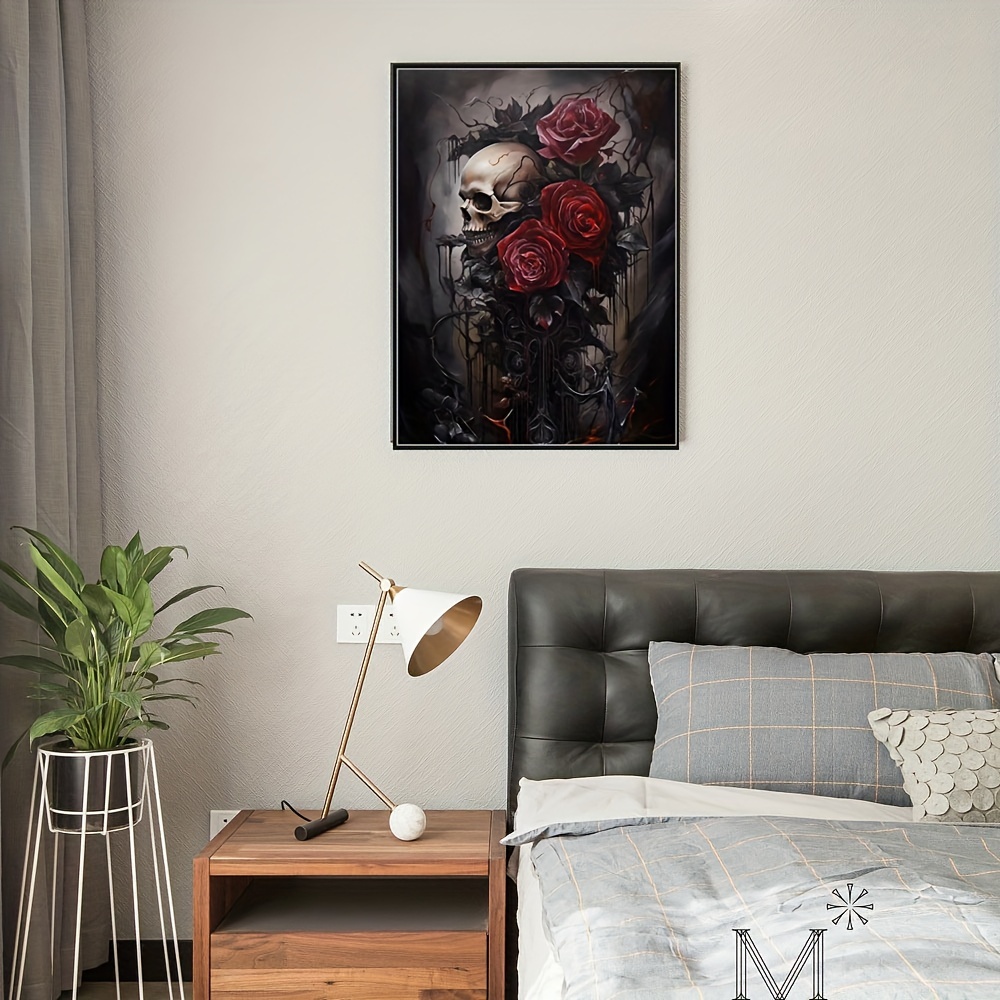 Flower Skull Halloween Diy Diamond Paintings For Adults - Temu