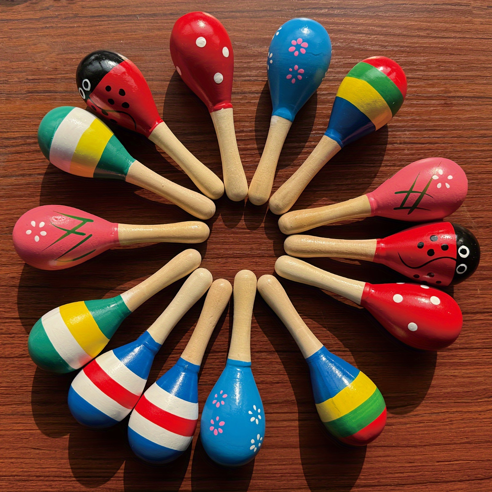 Jouet maracas oeuf Instrument de musique à percussion en bois pour enfant