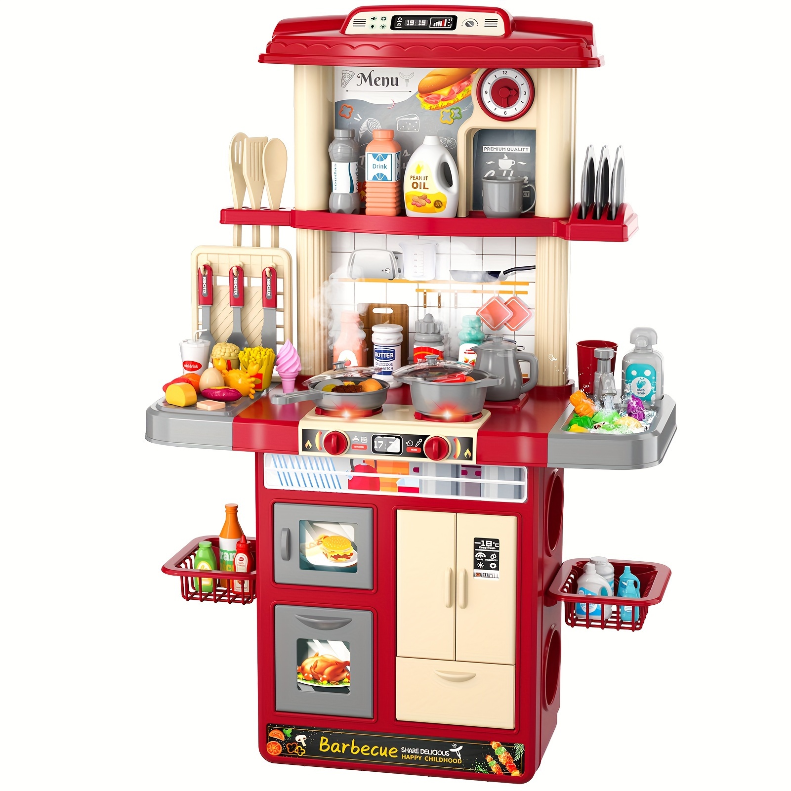Kids Toys Kitchen Playset, Accessori Per Set Da Cucina Giocattolo