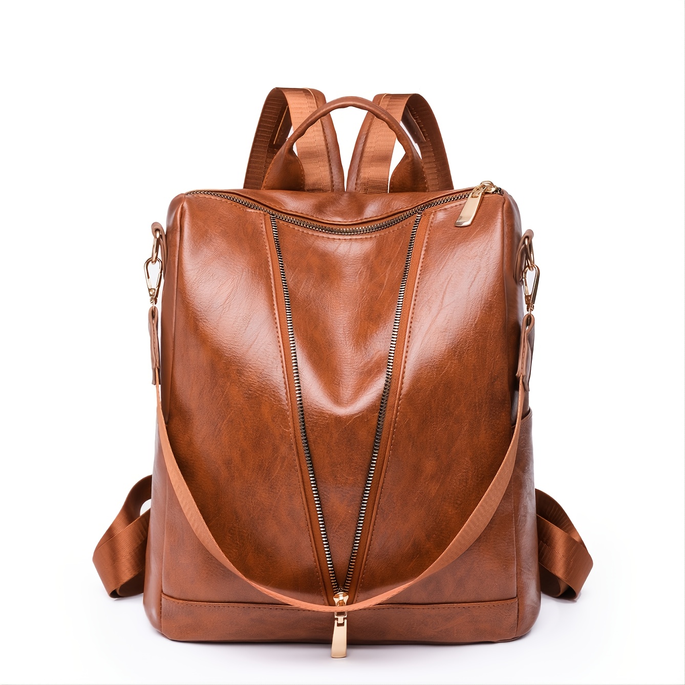Anti-theft PU Leather Backpack Wallet Multicolor