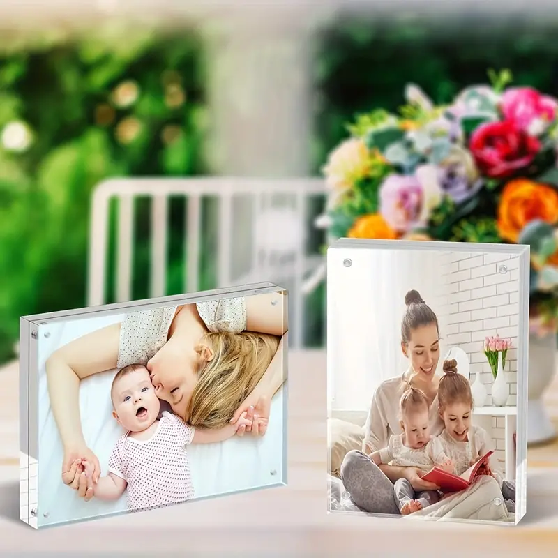 Acrylic Photo Frame 4x6 Gift Box Package Clear Free Standing - Temu