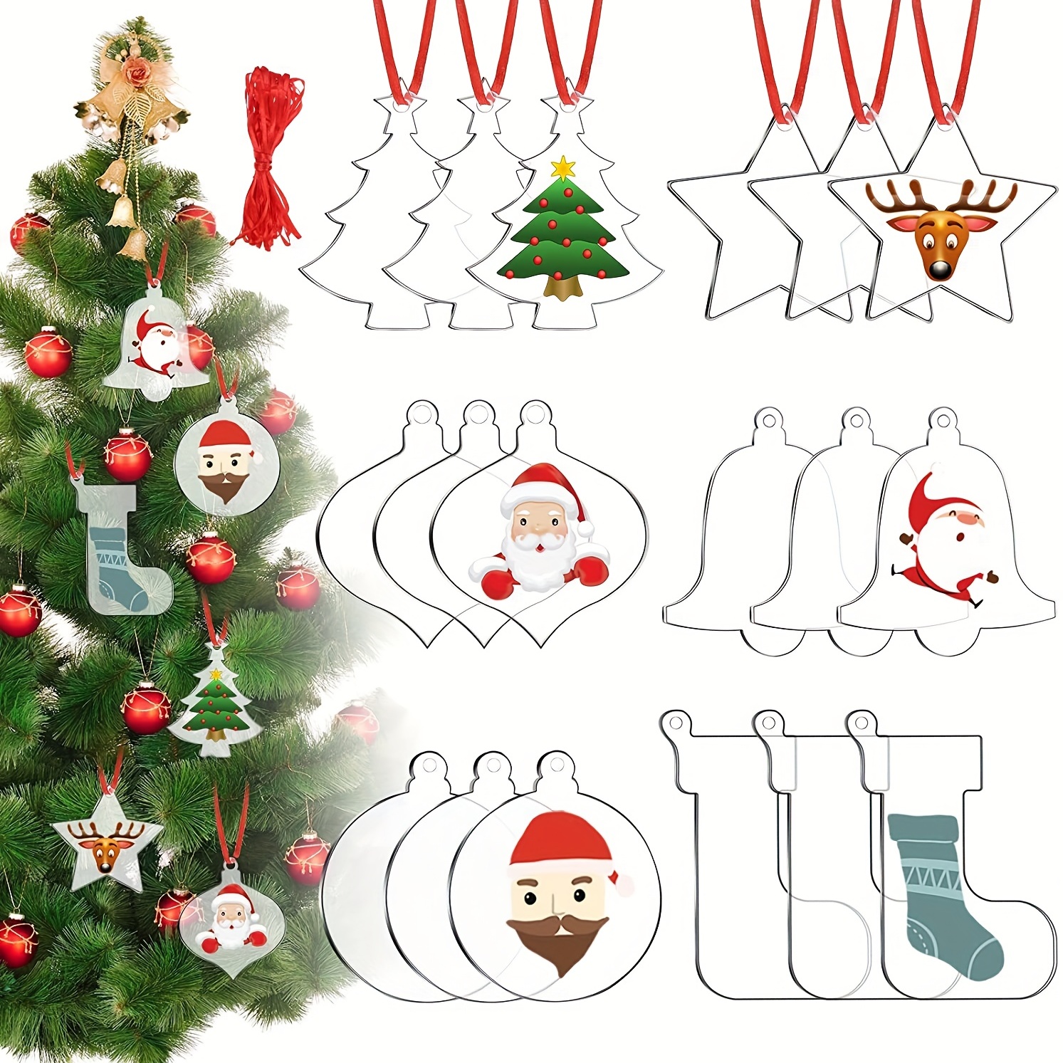 New Christmas Decorations Hanging Ornaments Transparent - Temu