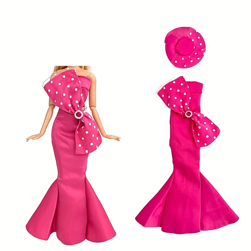 Pink Fashion Doll Clothes For 11.5in Doll Dress Outfits Evening Party Gown  1/6