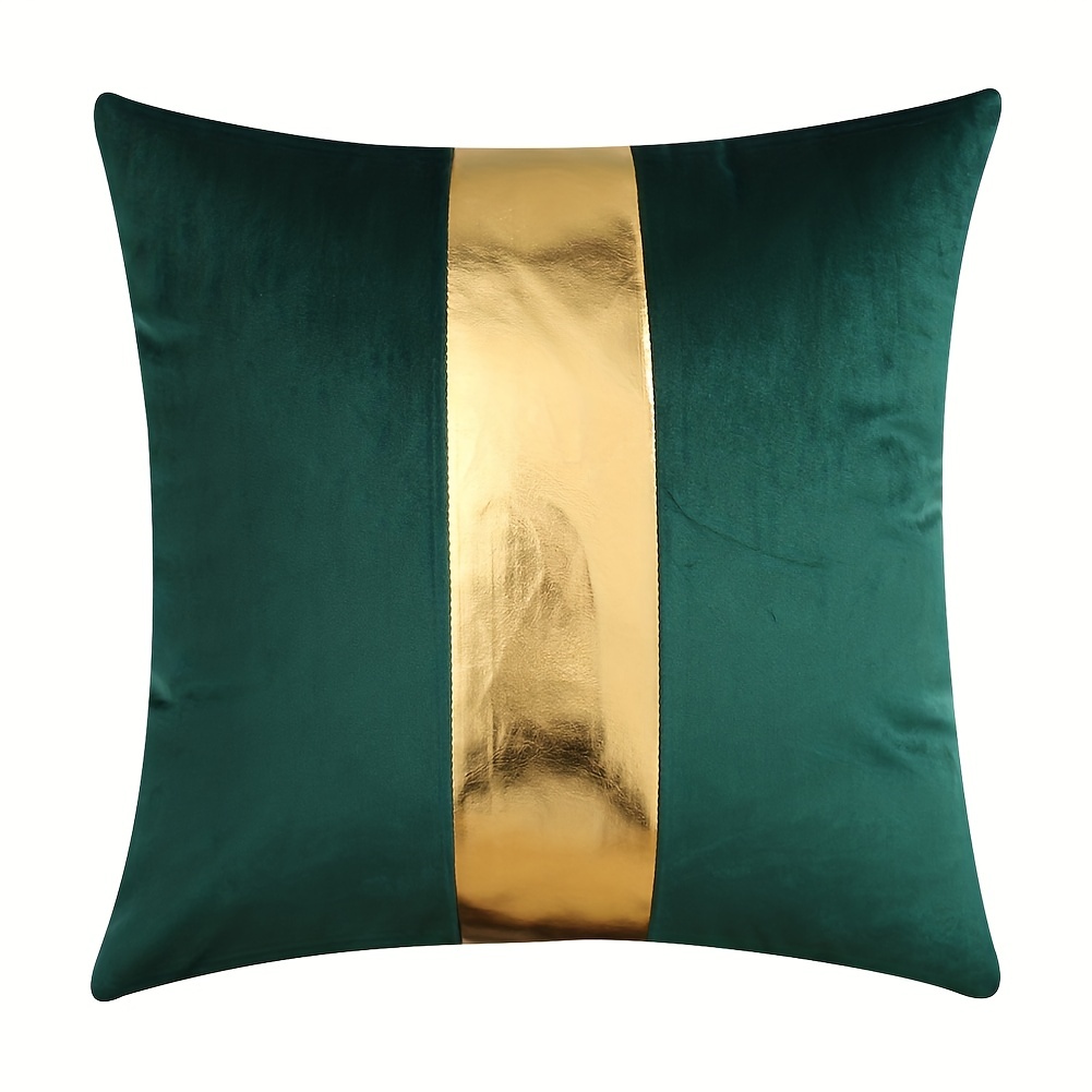 Luxury Velvet And Leather Patchwork Throw Pillow Covers - Temu