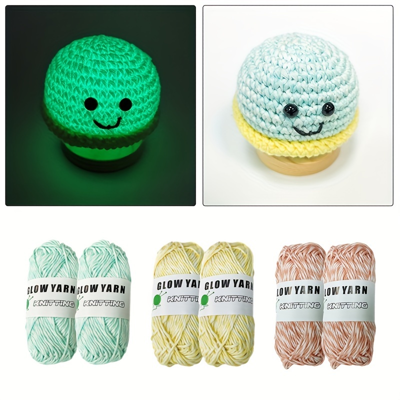 4 Pcs Glow In The Dark Yarn, Sewing Supplies,(50m) For Crocheting For Diy  Arts, Crafts & Sewing Beginners