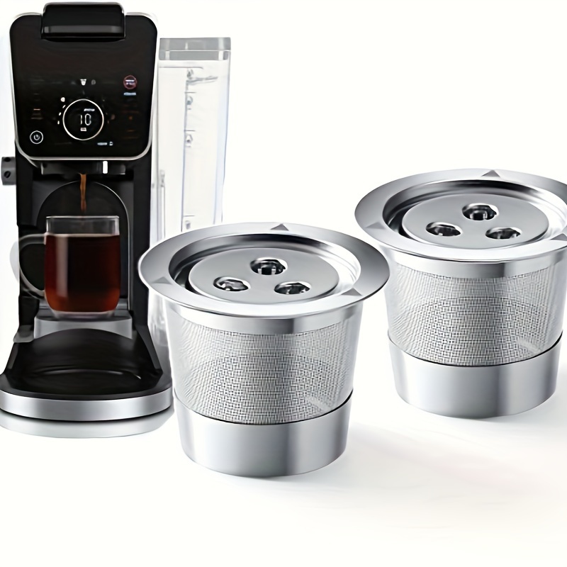 Cápsulas de café recargables de acero inoxidable compatibles con cápsulas  Nespresso OriginalLine reutilizables Nespresso con tapa reutilizable