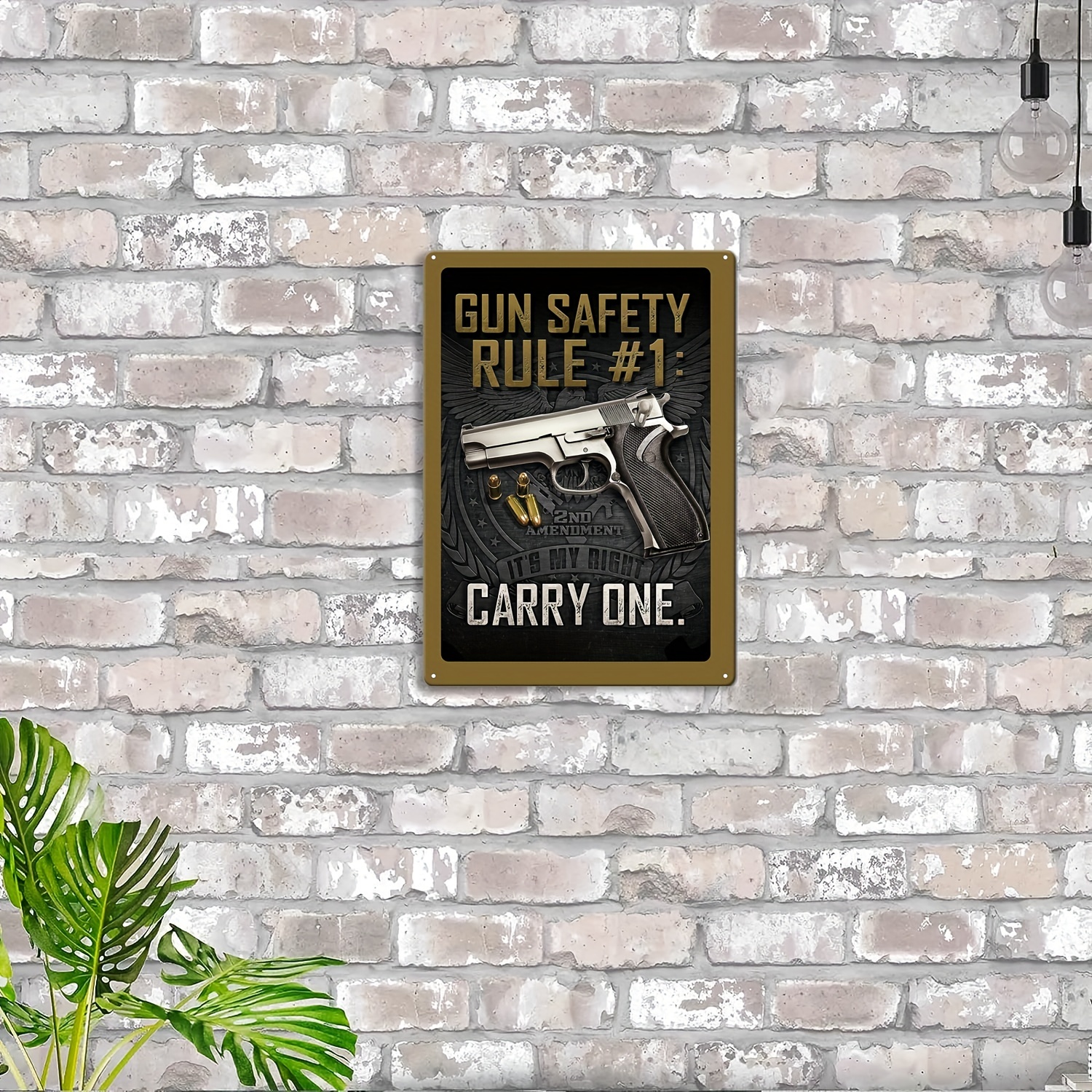 12x18 Gun Safety Rule #1 Carry One Metal Sign Support 2nd Amendment Man  Cave