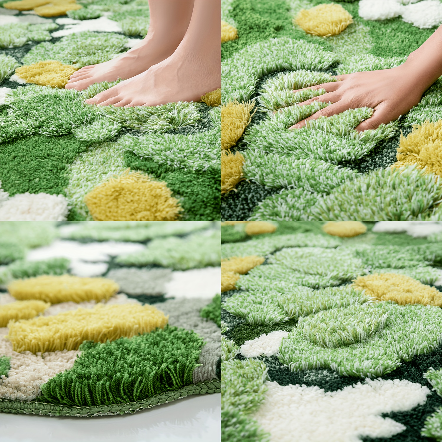 InyaHome suave Shag musgo flor Linda alfombra para baño innovador lago  musgo decoración alfombras antideslizante lavable baño ducha bañera