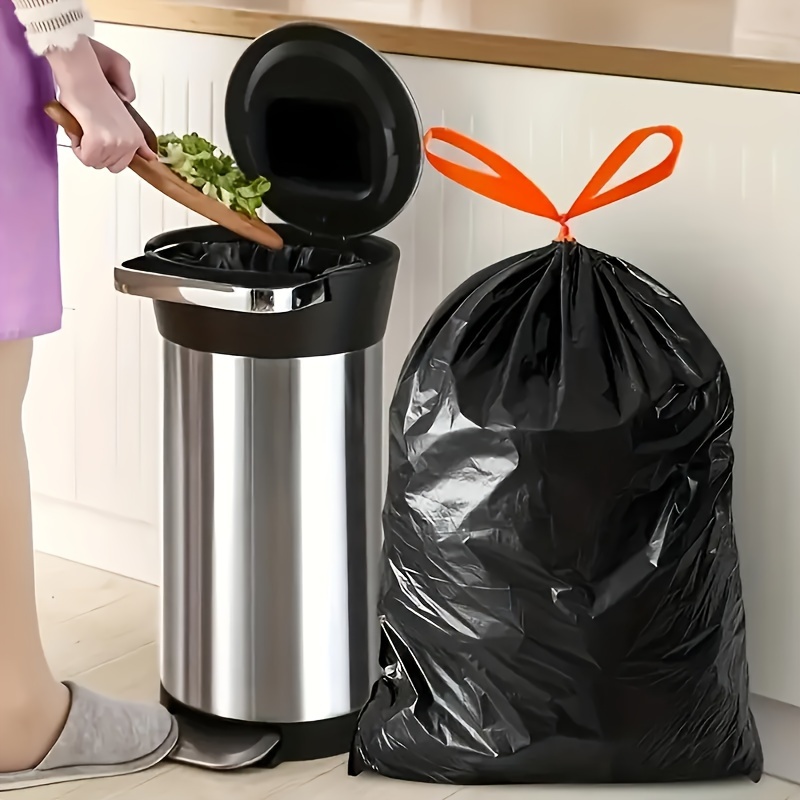 Drawstring Garbage Bag Large Household Kitchen Portable - Temu