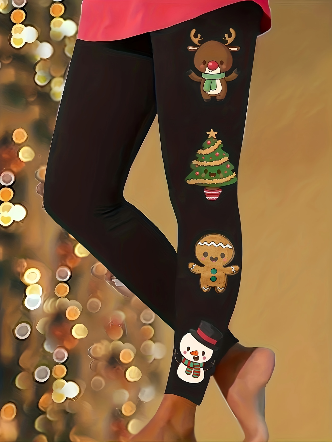 Plus Size Christmas Leggings Women's Plus Christmas Tree - Temu Canada