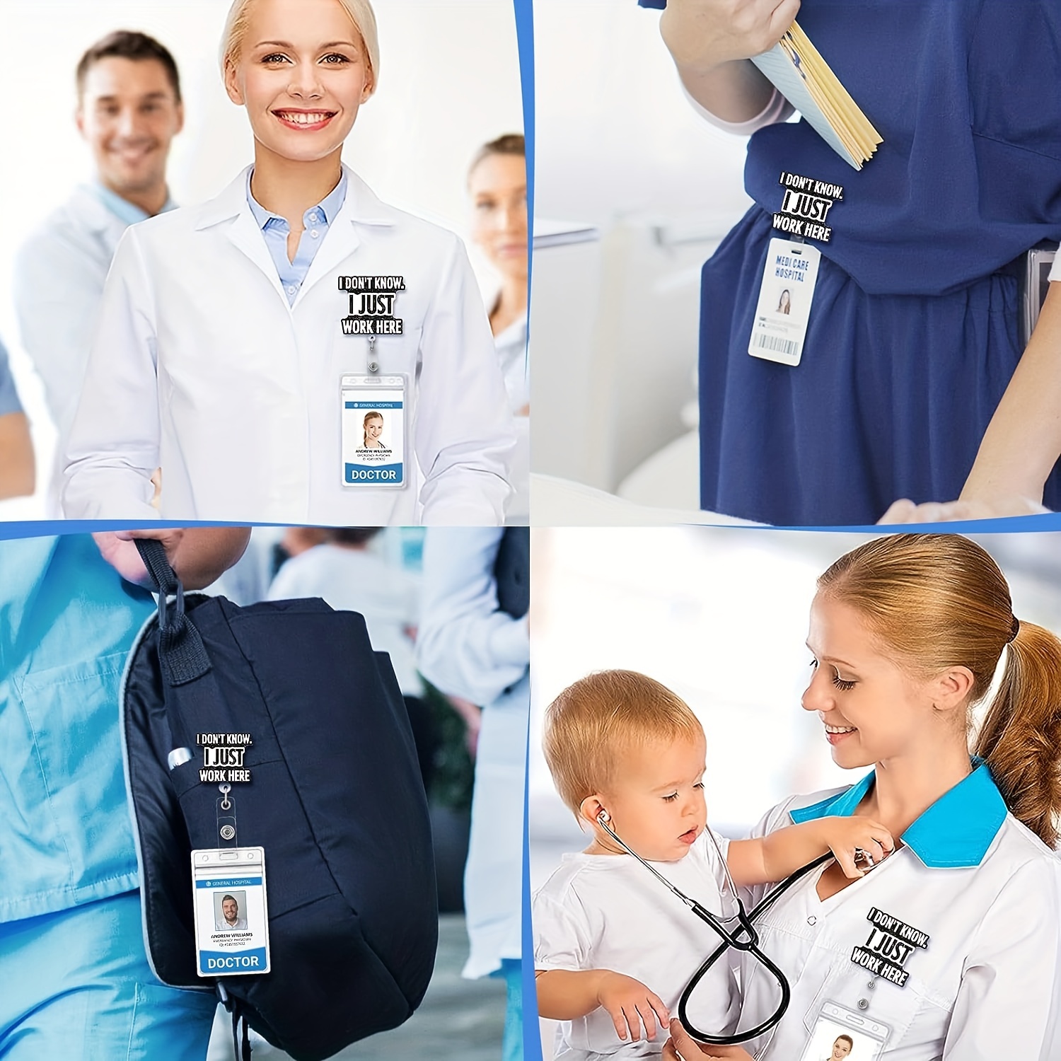 Badge Reel Holder Retractable with ID Clip for Nurse Nursing Name Nurse Uniform Nursing Student Doctor RN LPN Medical Assistant Work Office