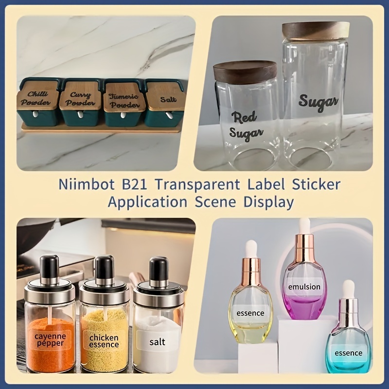 1 free label niimbot b21 label printer bt thermal printing small price tag sticker bar code clothing office tag jewelry food price labeling machine waterproof for pc details 7