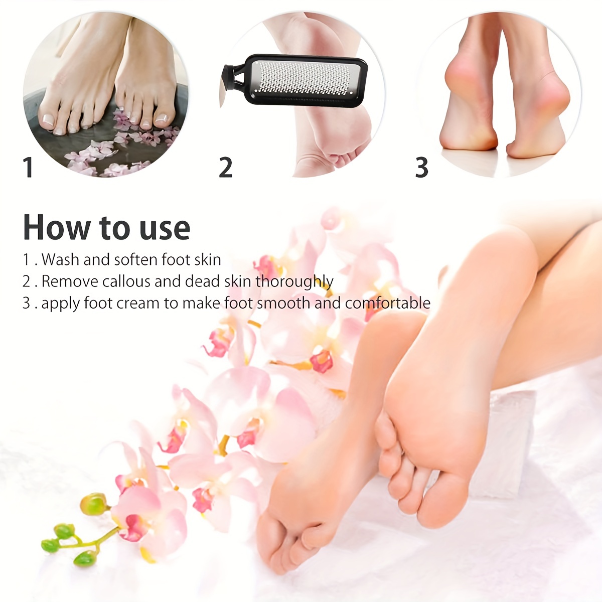 Professional Stainless Steel Foot Scrubber For Callus Removal And