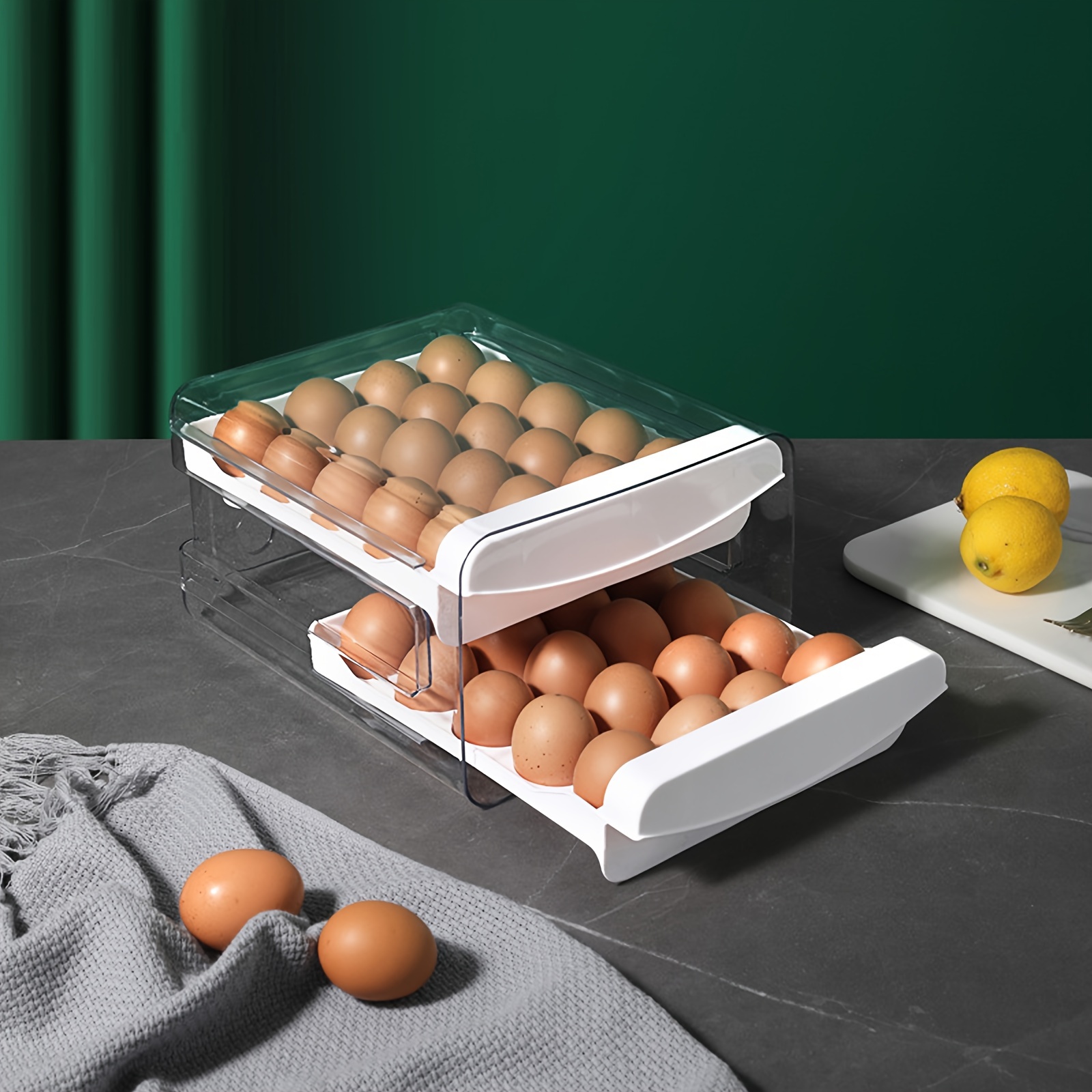 Flip Egg Holder, Household Refrigerator Egg Storage Box, New Three-layer  Thickened Egg Tray Storage Box - Temu