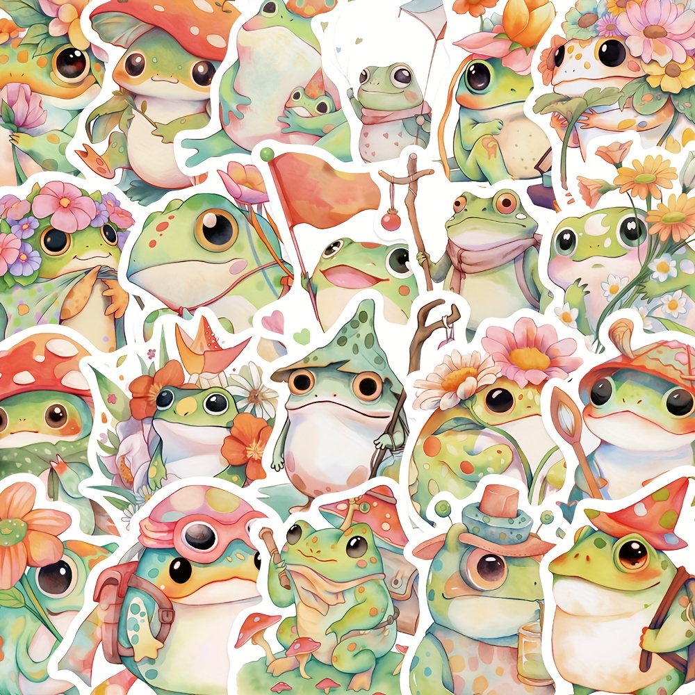 Cute Fat Frog Waterproof Doodle Sticker Laptop Phone Case - Temu