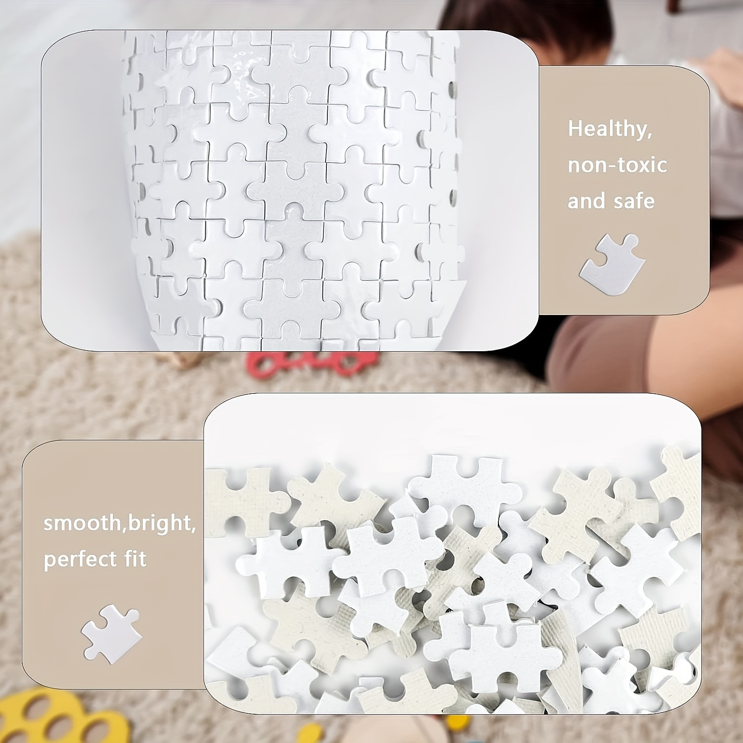JAPCHET 30 Sets 7.9 x 5.8 Inches Sublimation Puzzle Blanks, 600 Pieces  White Blank Sublimation Jigsaw Puzzles, DIY Custom Puzzle for Heat Press