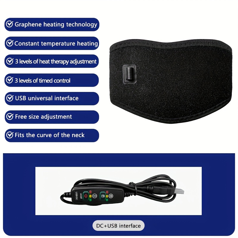 Usb Neck Heating Pad With Vibration Heated Neck Wrap For - Temu