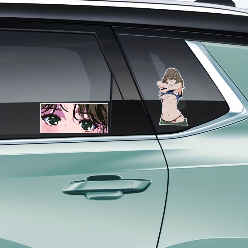 Brighten Ride Anime Two dimensional Girl Eyes Reflective Car - Temu