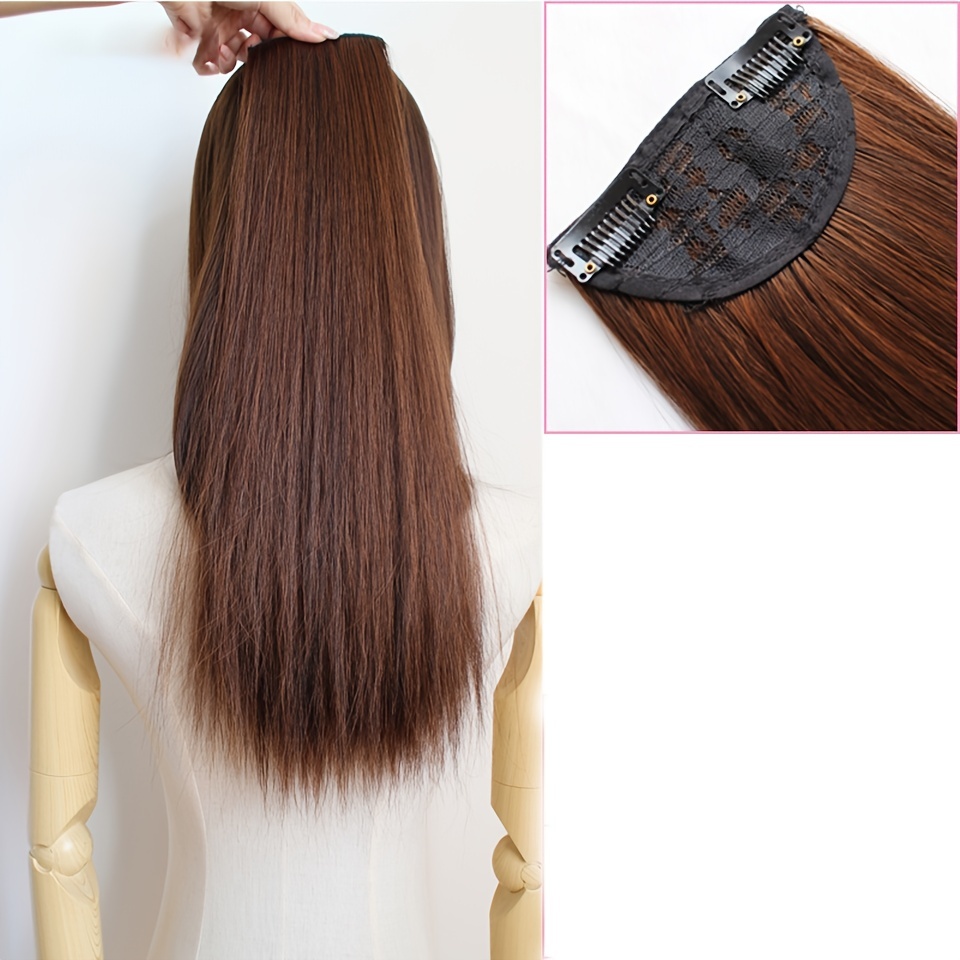 Women Fluffy Invisible Seamless Hair Pads Clip/ In Hair Extension Lining of  Natural Hair Top Side Cover/ Korean Style Hair Piece Synthetic wig