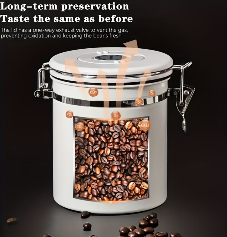 Recipiente de café hermético de 16 onzas recipiente de almacenamiento de  café de acero inoxidable hermético con cuchara de café adicional válvula de  – Yaxa Costa Rica