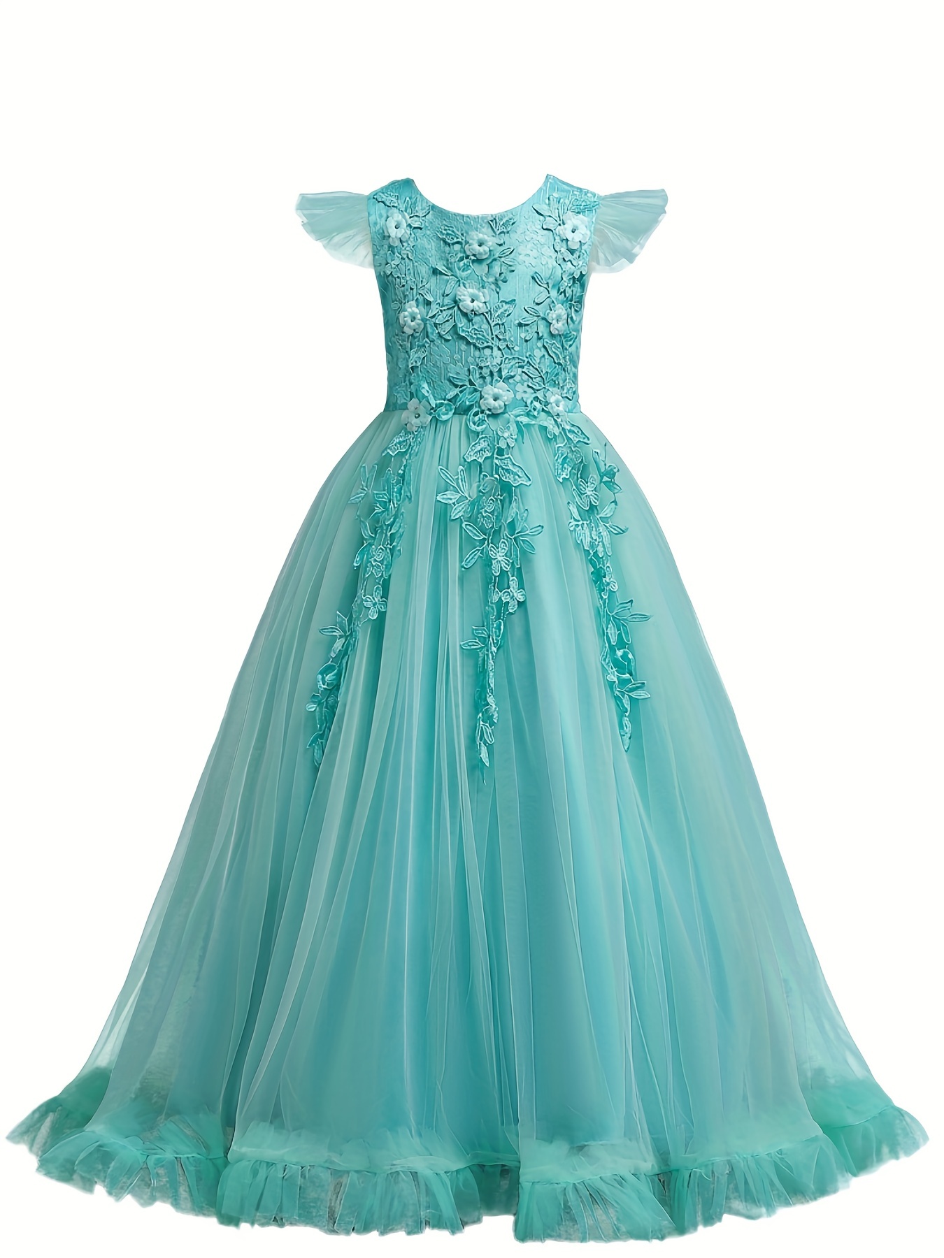 Turquoise flower hot sale girl dress