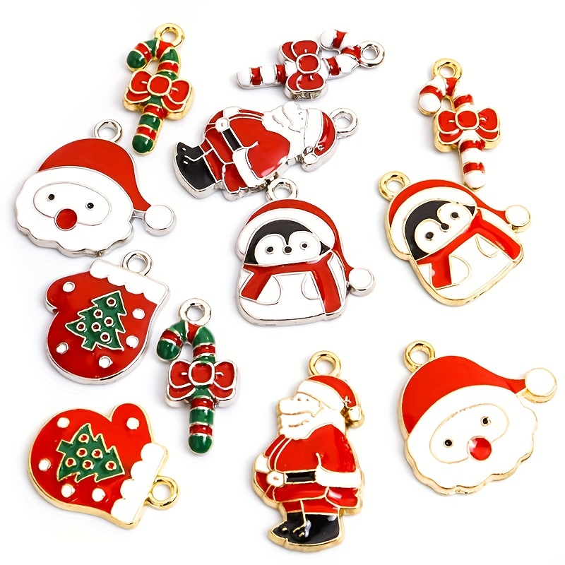 Diy Christmas Enamel Charms Christmas Tree Charms Earring - Temu
