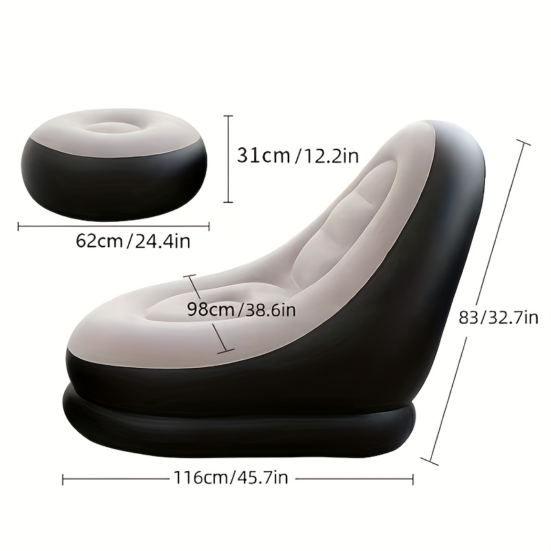 Inflatable Chair with Foot Rest Set