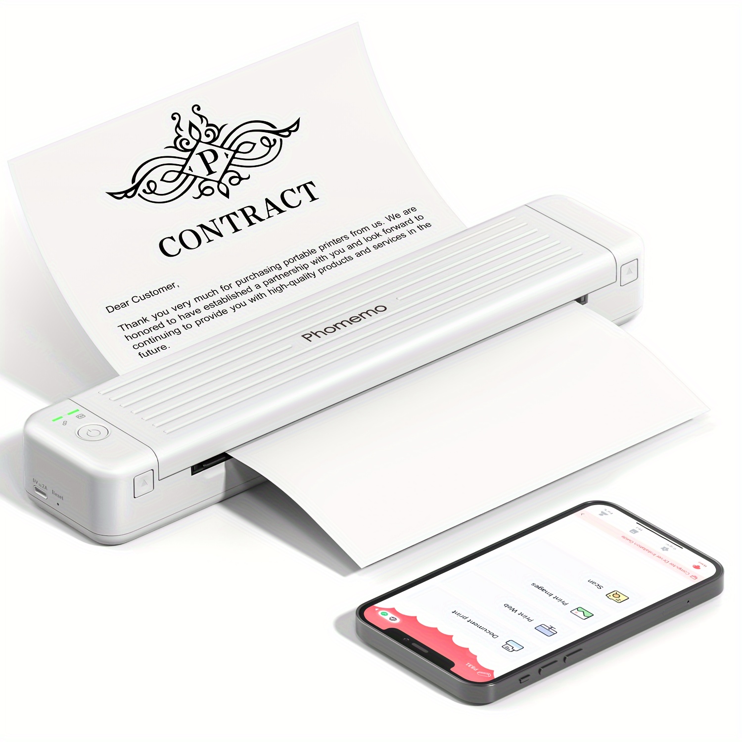 Mini imprimante Thermique Portable sans Fil Bluetooth avec 3 Rouleaux  d'autocollants et 3 Rouleaux de Papier Thermique,Compatible avec  Android/iOS,Imprimante de Poche pour Mémo,DIY,Photo,etc.Rose : :  Informatique