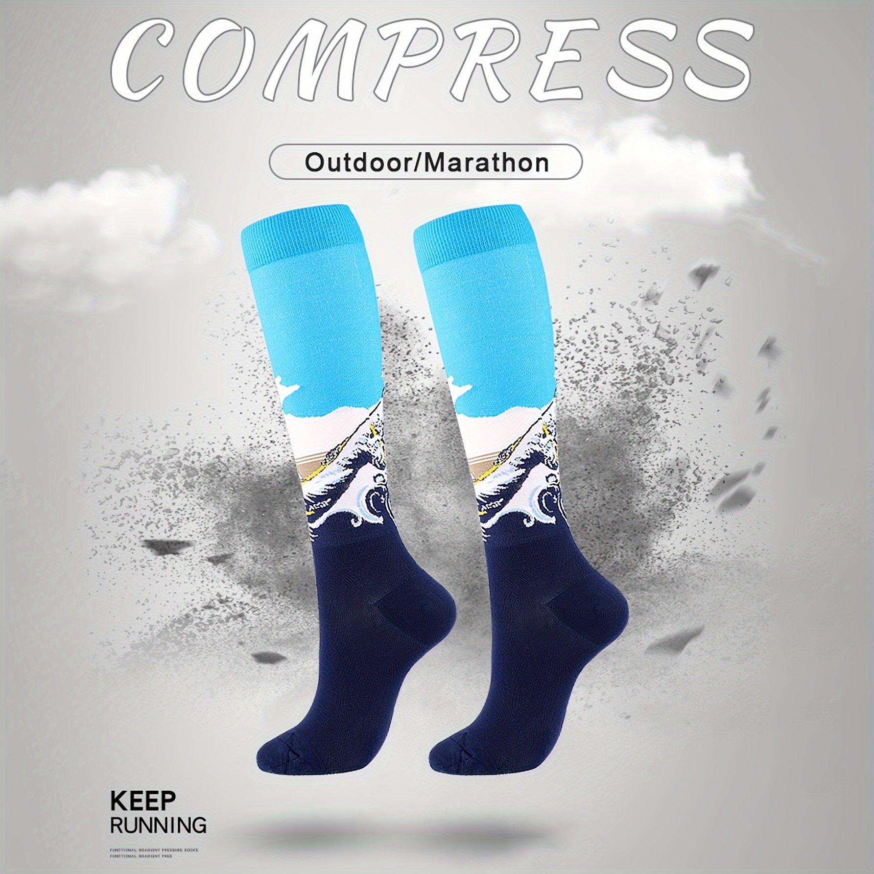Novelty Pattern Men's Compression Sport Socks