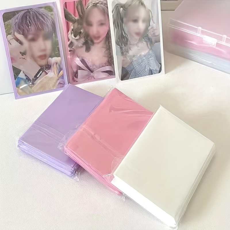 50 Pcs Multiple Sizes 0.2mm Thickness Card Film Photo Cover Clear Flat Card  Sleeve Photocard Protector Film Korea Card Sleeves - AliExpress