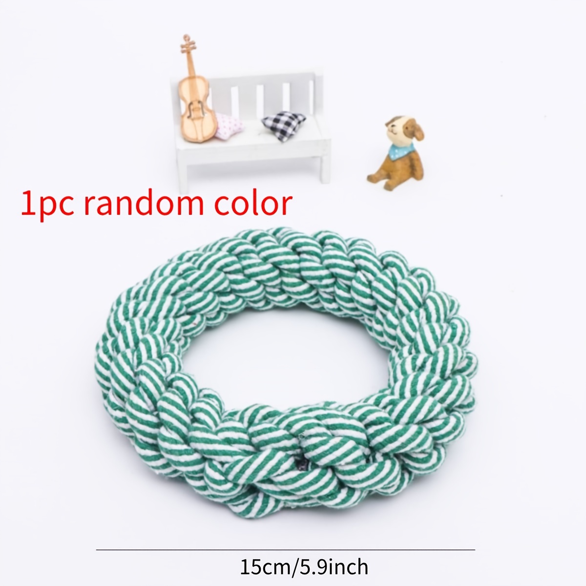 Image of 1pc, Random Color, Dog Chew Toy, Twisted Rope Woven Dog Toy, Medium To Large Dog Training Pet Supplies