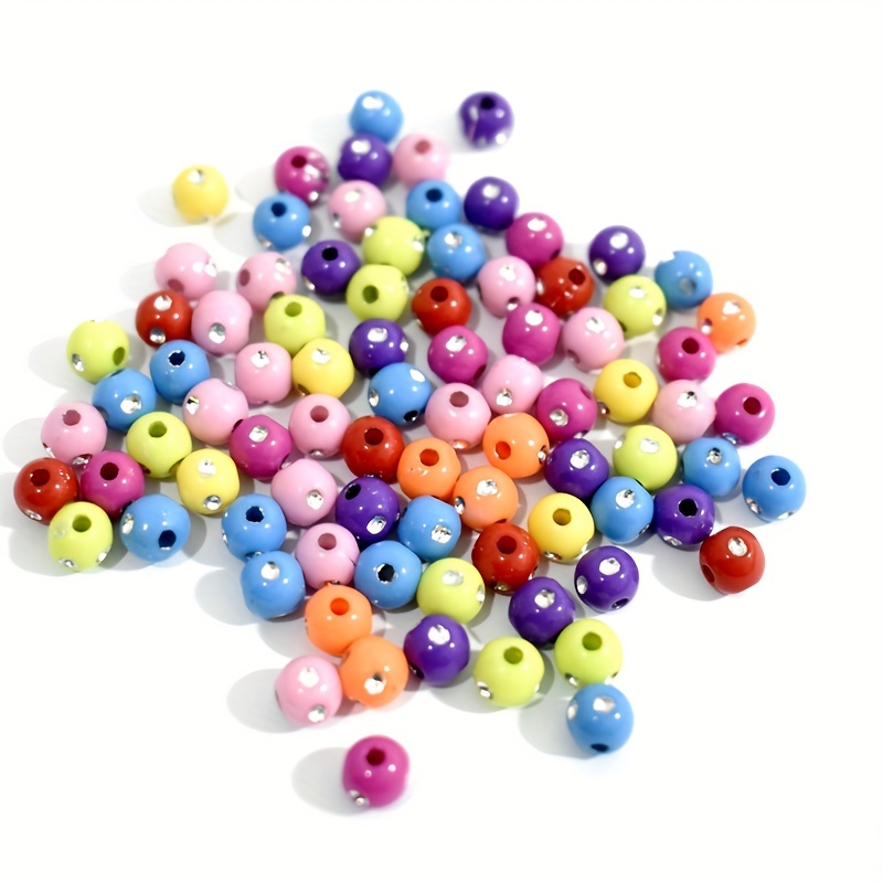 50pcs/pack Mixed Color Bayberry Beads Diameter 0.8cm/0.31inch ABS Colored  Beads Loose Bead For Bracelet Necklace Making DIY Handmade Accessories