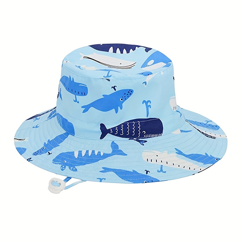 Cute Cartoon Shark Fisherman's Hat Breathable Drawstrings - Temu