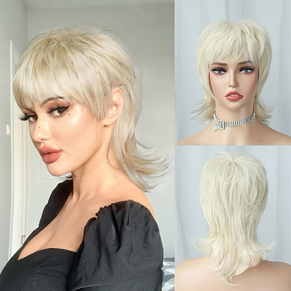 Perruque blonde coupe mulet femme années 80 - SMIFFY'S - Taille