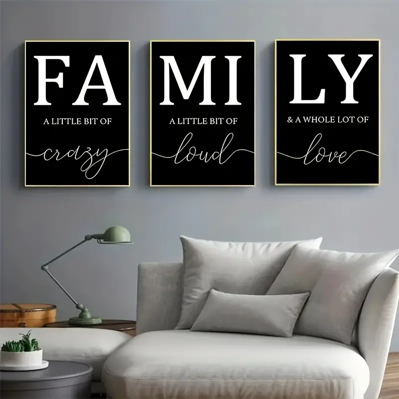 3pcs set frameless home decoration luxury living room pictures decorative paintings minimalist poster canvas wall art family writing no frame details 1