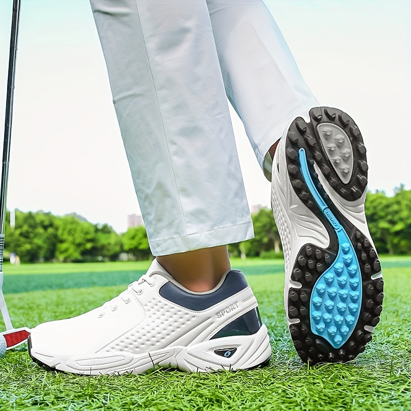 Men's Professional 9 Spikes Golf Shoes, Solid Comfy Non Slip Lace Up  Sneakers For Golf Sport Activities - AliExpress
