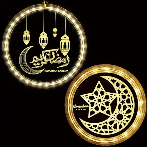 1pc, Guirlandes De Décoration Eid Al Adha, 6,56 Pieds 10 Led Lune