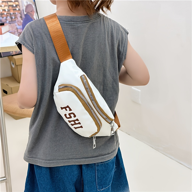 Boys Cool '1986' Letter Print Cross-body Bag With Assorted Colors,  Statement Print Letter Waist Bag Fashion Coin Purse - Temu