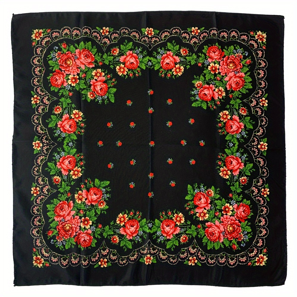 Image of Bohemian Style Women's Printed Small Scarf Windproof Casual Outdoor Scarf Face Cover