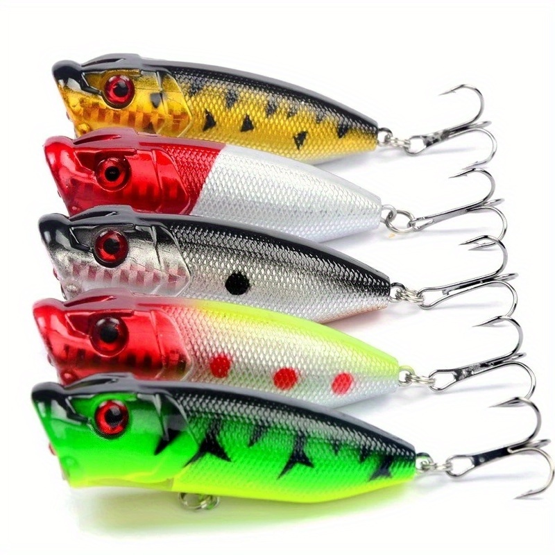 5pcs Premium Topwater Popper Fishing Lures - 6.5cm/2.56inch, 12g, Hard  Bait, Artificial Wobblers, 6# Hooks Included - Perfect for Catching Big Fish