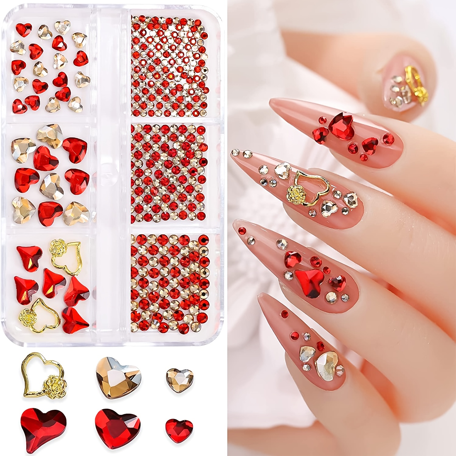 Outlines Gold Heart Valentine's Nail Charms 200 Pieces – The Additude Shop