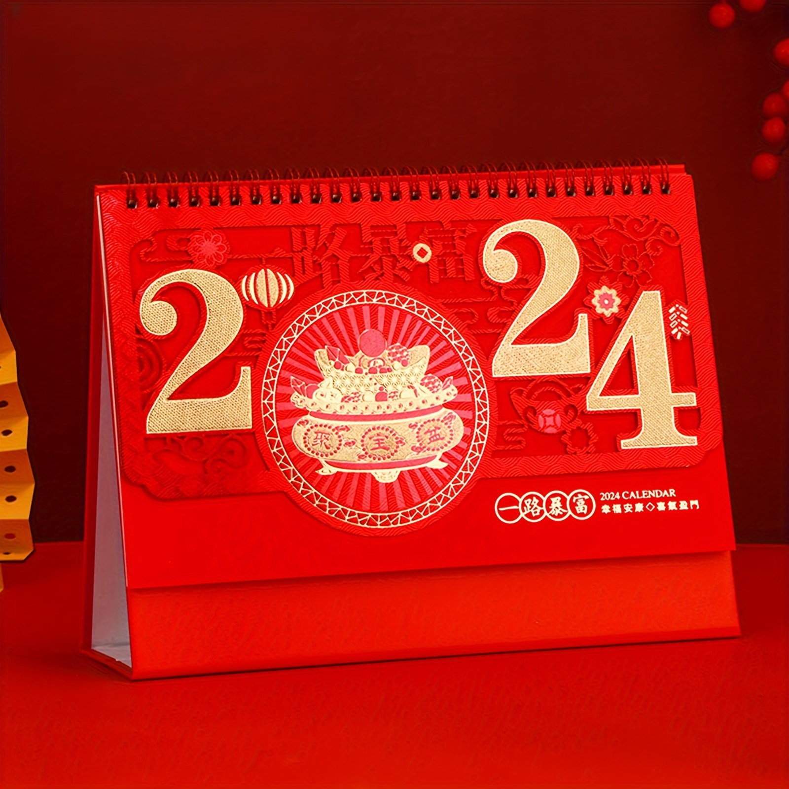 1pc 2024 Drago Anno Calendario Calendario Tavolo Decorazione