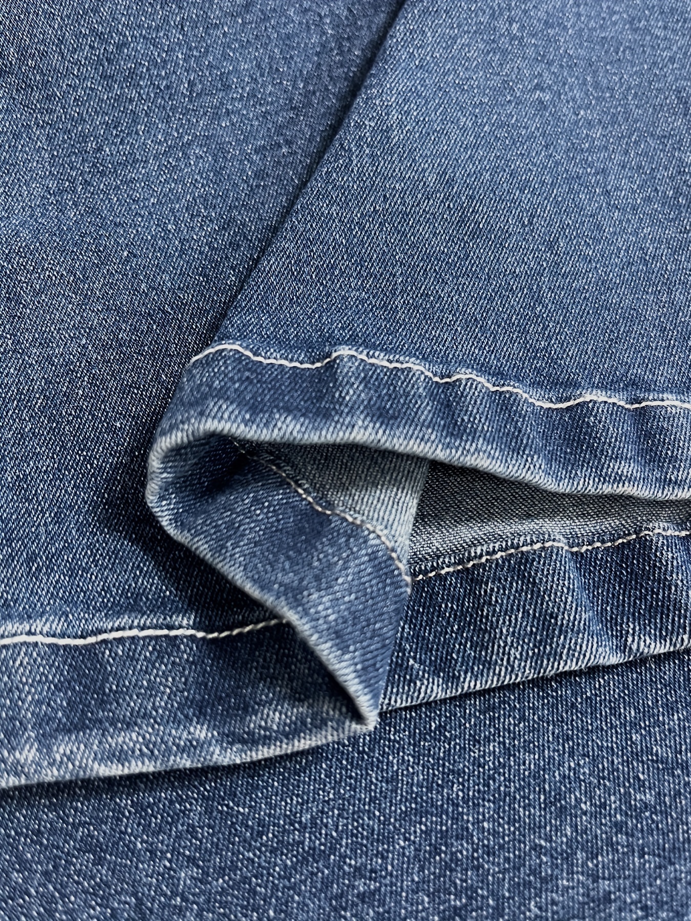 Calças De Brim Casuais Plus Size, Jeans Femininos Com Botões Lavados E  Cintura Alta, Cintura Alta E Boca Larga