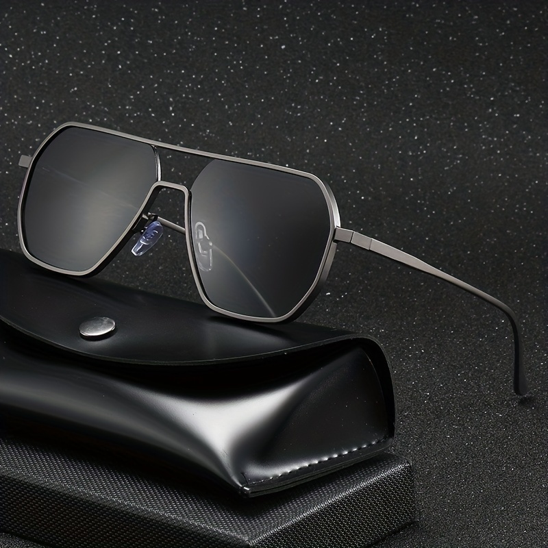 Men's Large Frame Polarized Sunglasses Classic Business Aluminum Magnesium Sunglasses for Outdoor Riding Driving Fishing Sun Glasses,Goggles