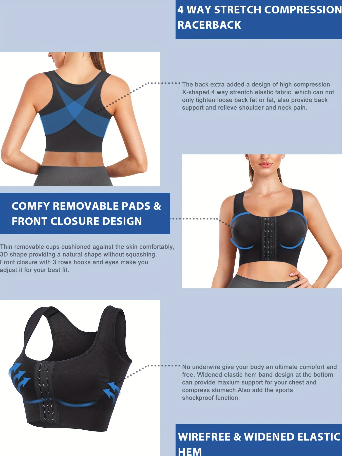 Compression Wirefree High Support Bra Exercise And Offers Back Support