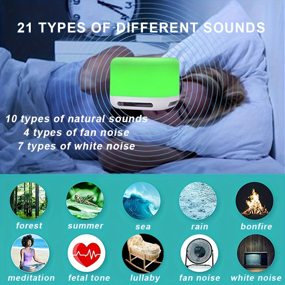 White Noise Machine Sleep Sound Machine With 32 Sounds And 7 - Temu