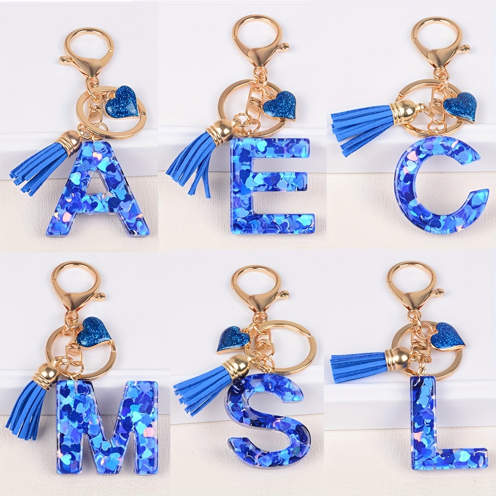 Metal Keychain A-Z Initial Key Ring 26 Capital Letter Key Chains For Women  Men Handbag Accessorie