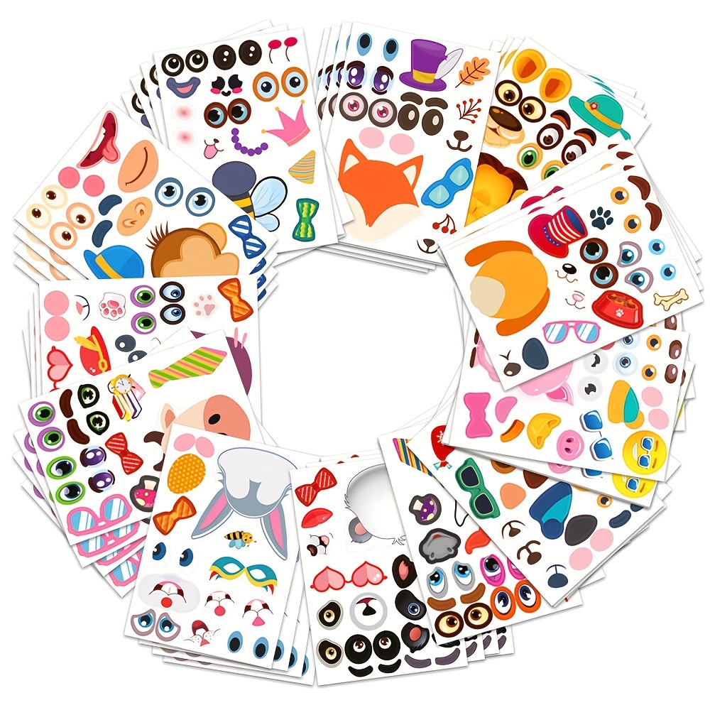 Make Your Own Animals Stickers For Kids Toddlers Make A Face - Temu