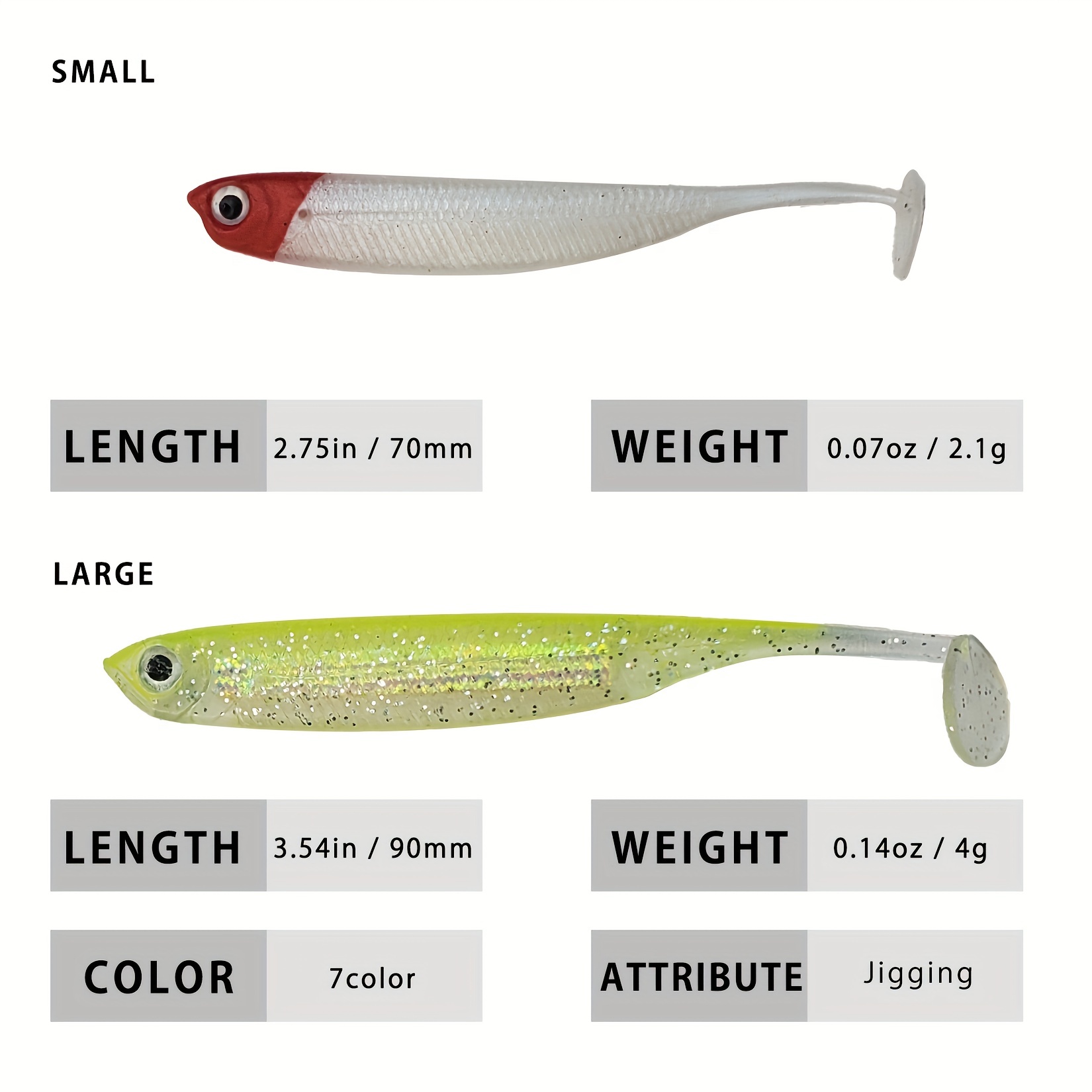 Funzhan Fishing Soft Lures For Bass Artificial Plastic Baits Paddle Tail Swimbaits Creature Shad Proven Colors Natural Oils Portable Box For Crappie